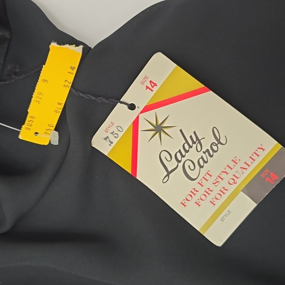 NWT Vintage Lady Carol Chiffon Drop Waist Pleated Shift Dress Black Size 14 - Picture 14 of 17